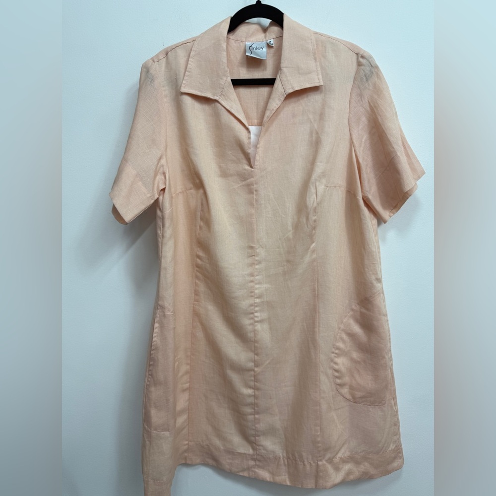 Finley Apricot Linen dress, size Medium, EUC